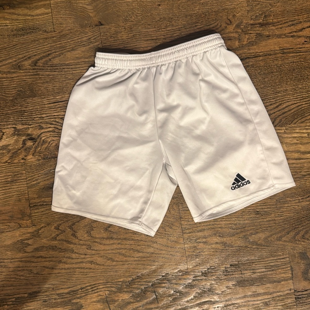 Adidas shorts white youth medium 11-12y